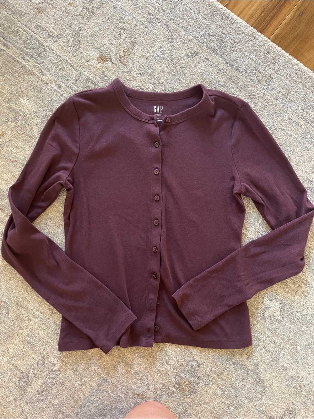 GAP Women's Plum Button-Front Cardigan